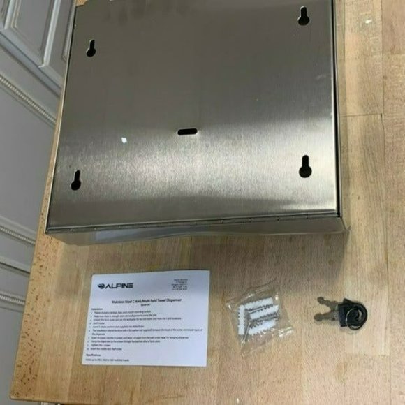 Alpine Towel Dispenser - Multifold/C-Fold - Stainless Steel W/ Brushed Finish - Picture 6 of 7